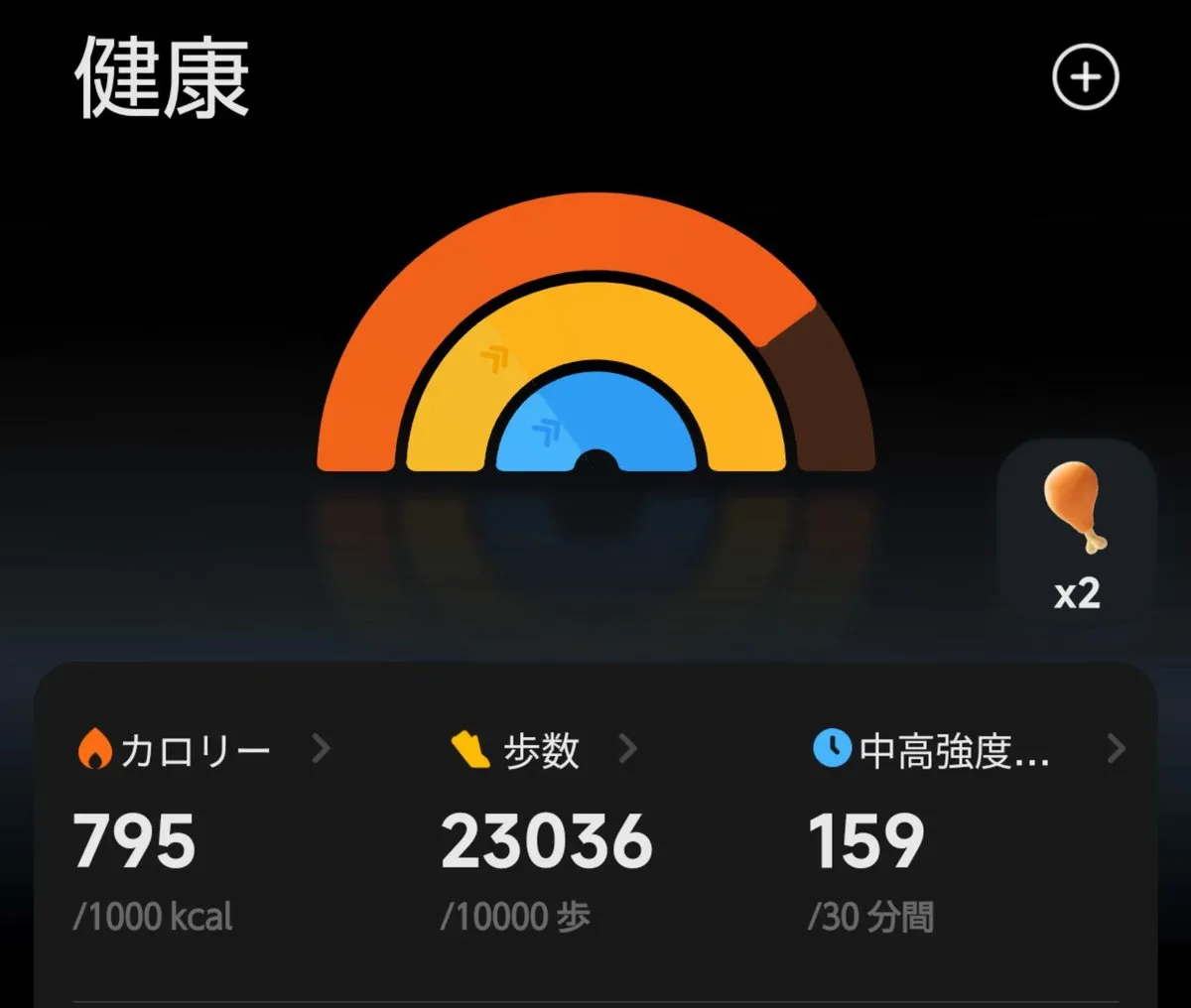 旅行中の歩数。1日で23,000歩以上歩いた日もあった